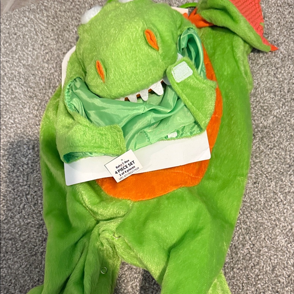 Baby TRex Dinosaur Costume with Orange Accents